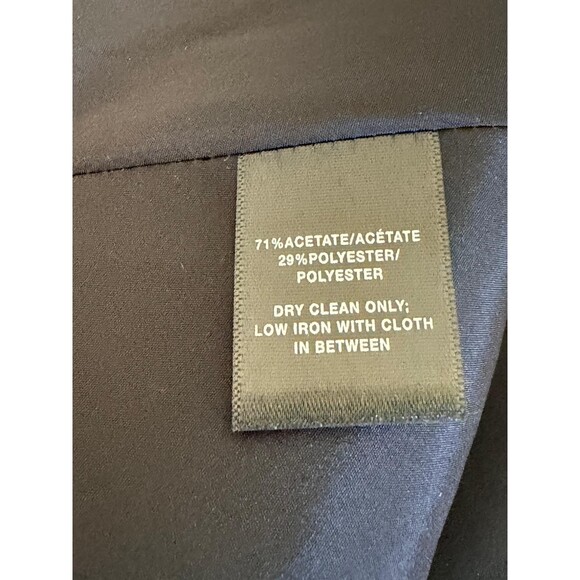 Lafayette 148 New York Pleated A-Line Black MIDI Dress Size M Classic Minimalist - Picture 15 of 16